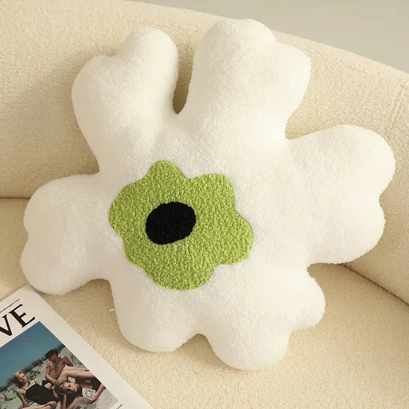 Plush Abstrakt Blomst Formpute i Mykt Bomullsmateriale | Skanto