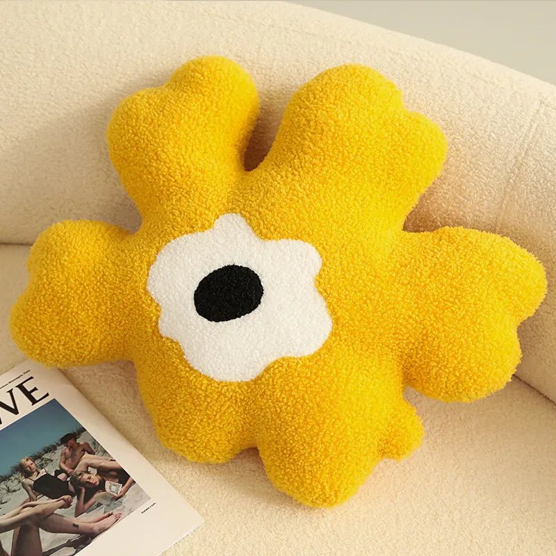 Plush Abstrakt Blomst Formpute i Mykt Bomullsmateriale | Skanto