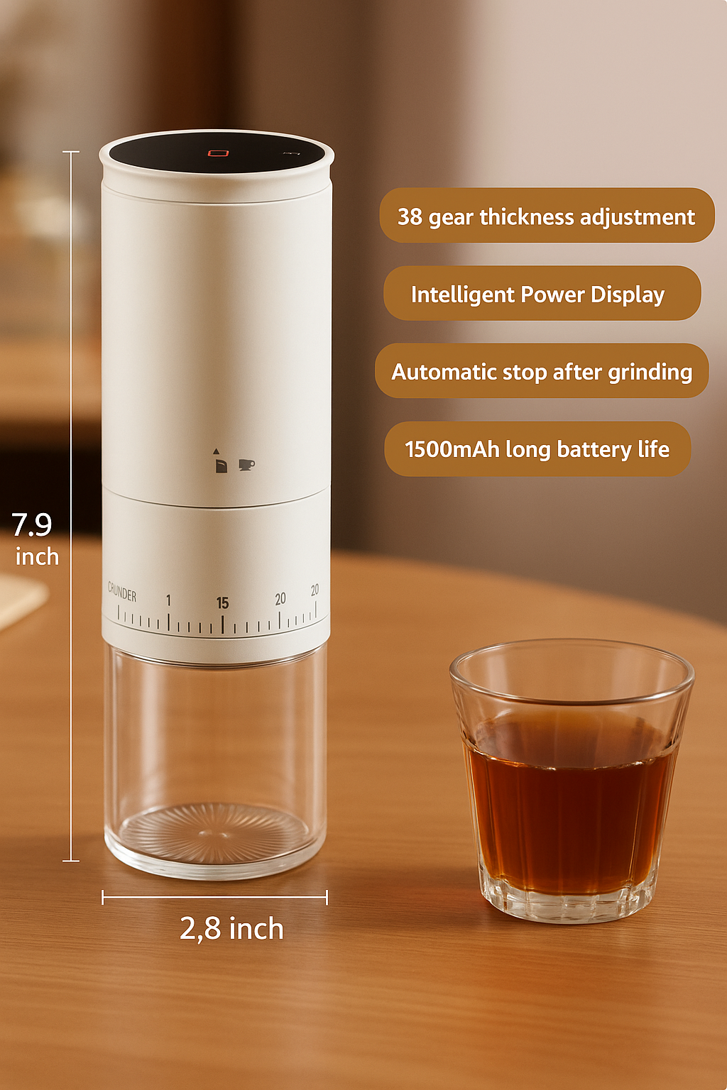 Skanto | Bærbar Elektrisk Kaffekvern - BeanBuddy