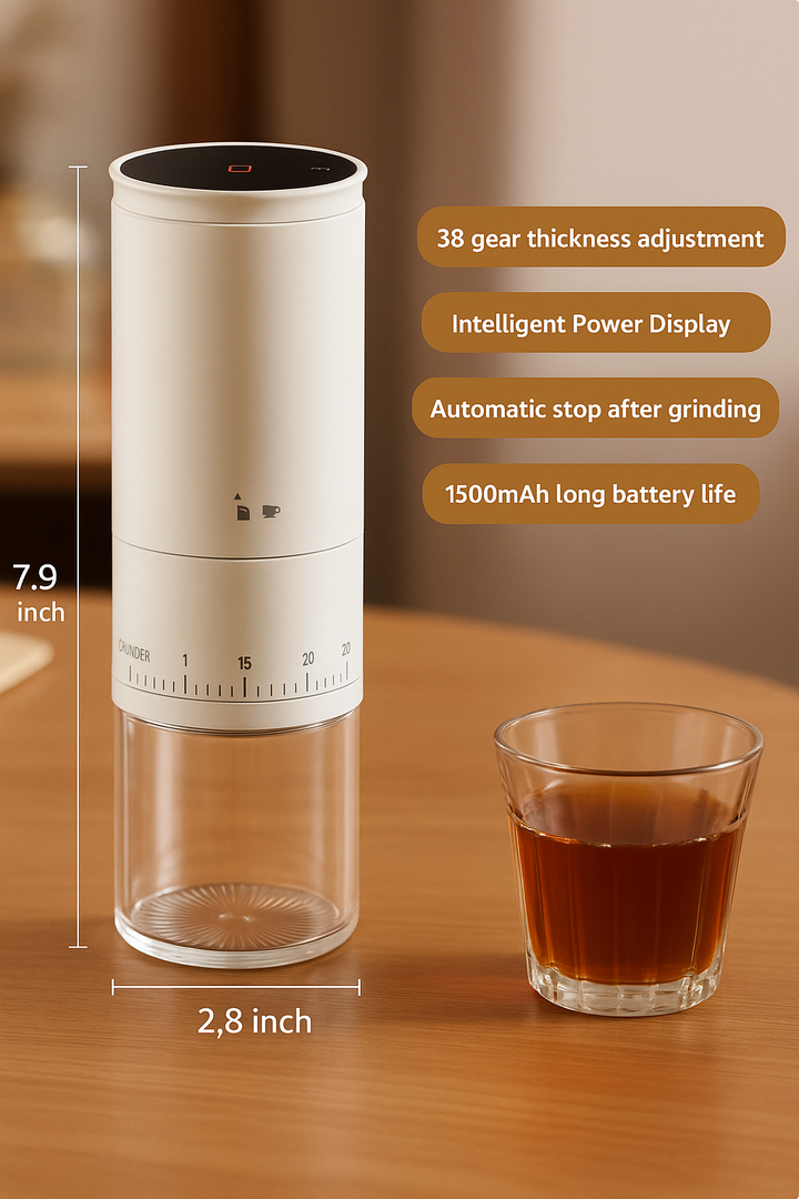 Skanto | Bærbar Elektrisk Kaffekvern - BeanBuddy
