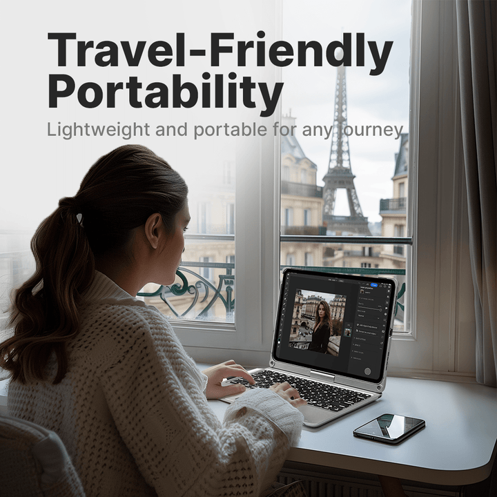 Skanto | Trådløs tastaturdeksel for iPad - Roterende design