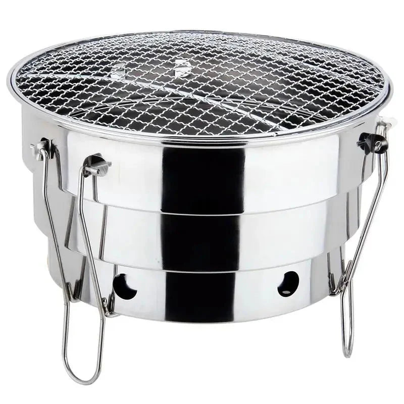 Bærbar utendørs BBQ-grill i rustfritt stål ildsted kullgrillbrenner | Skanto
