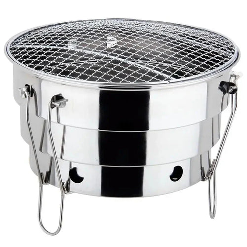 Bærbar Utendørs BBQ Grill Rustfritt Stål Bålplass Kullgrill Brenner | Skanto