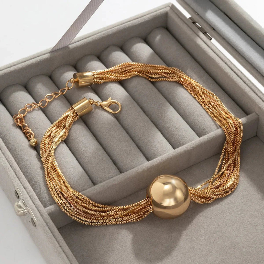 Skanto | Posh Multi Laget Kjede Ball Necklace og Armbånd