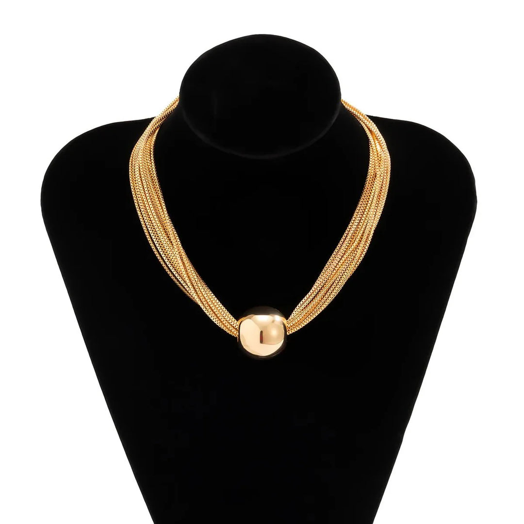 Skanto | Posh Multi Laget Kjede Ball Necklace og Armbånd