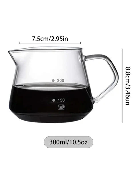 Pour Over Kaffe Brygger Sett Glass Kanne Kaffe med Glass Kaffe Filter | Skanto