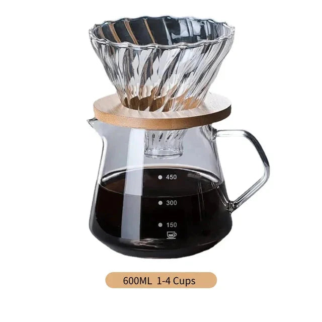 Pour Over Kaffe Brygger Sett Glass Kanne Kaffe med Glass Kaffe Filter | Skanto
