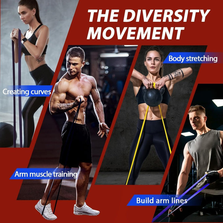 Skanto | Power Band Motstandssett – Latekstreningsbånd for Pull-Ups, Styrketrening, Fleksibilitet og Helkroppstrening