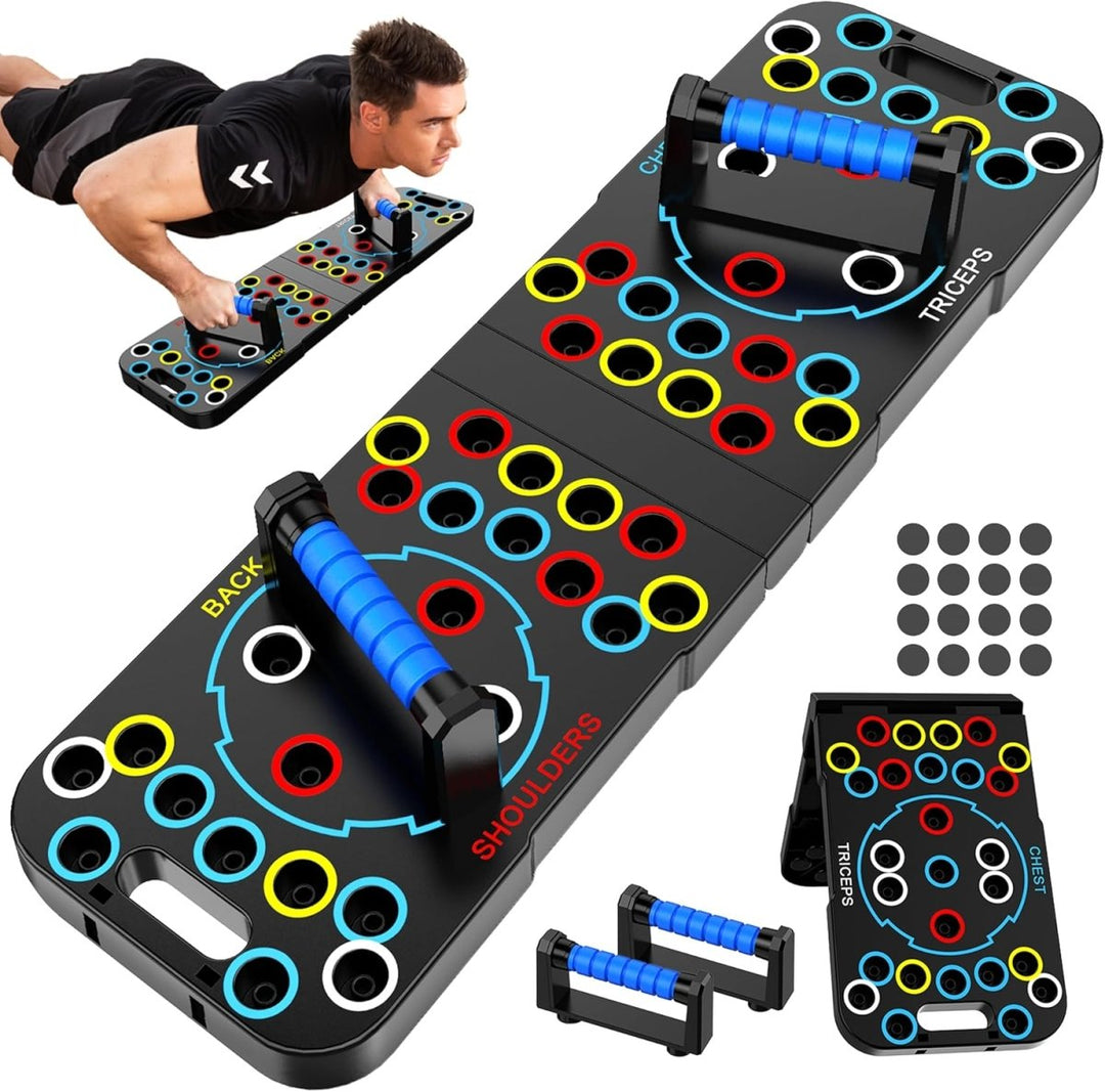 Powerflex Liegestütz-Trainingsbrett – Farbcodiertes Brust-, Schulter- og Trizepstraining – Robustes og tragbares Design – Für alle Fitnesslevel geeignet