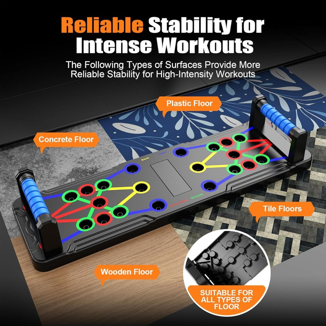 Powerflex Liegestütz-Trainingsbrett – Farbcodiertes Brust-, Schulter- og Trizepstraining – Robustes og tragbares Design – Für alle Fitnesslevel geeignet