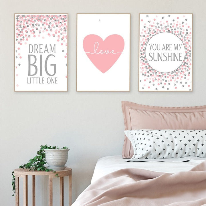 Pink Dream Big Little One - Lærred Veggkunst Maleri