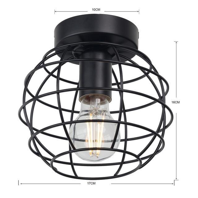 Skanto | Vintage Jern Svart Tak LED Lys