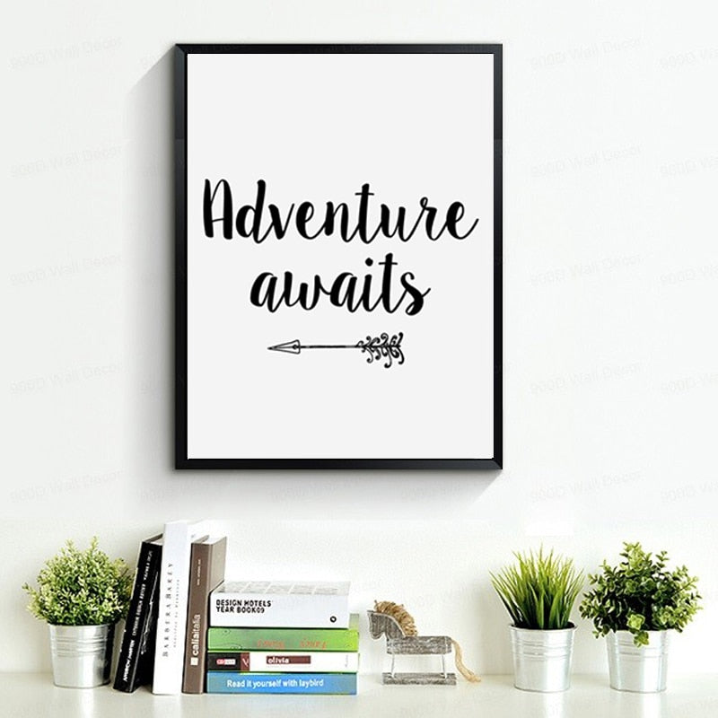 Adventure Awaits Pfeil - Lerret Veggkunst Maleri | Skanto