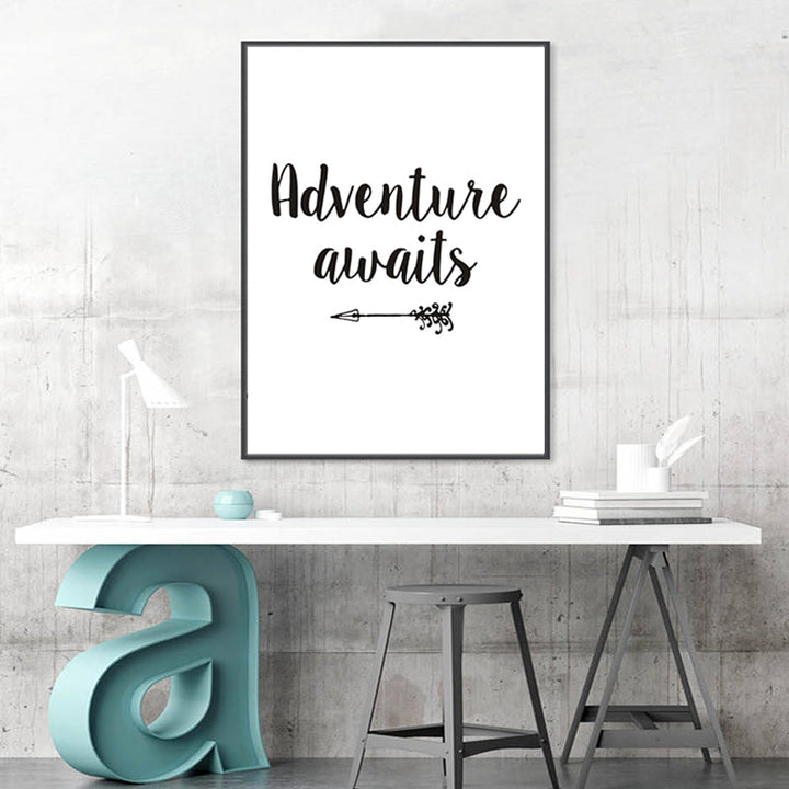 Adventure Awaits Pfeil - Lerret Veggkunst Maleri | Skanto