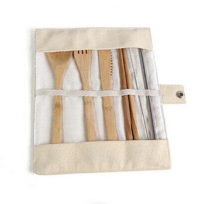 Skanto | 6 Pc Bambus Reise Bestikk Sett