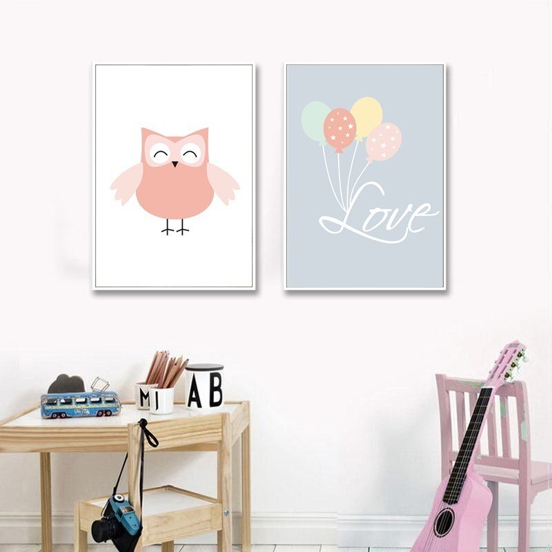 Love Owl - Lerret Veggkunst Maleri