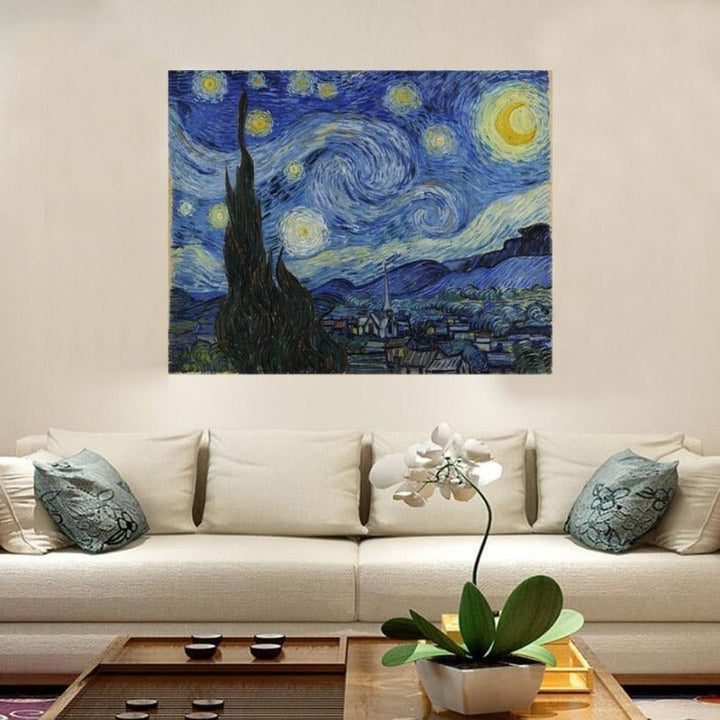 Van Gogh Klassisk abstrakt lerretsmaleri Stjernenatt