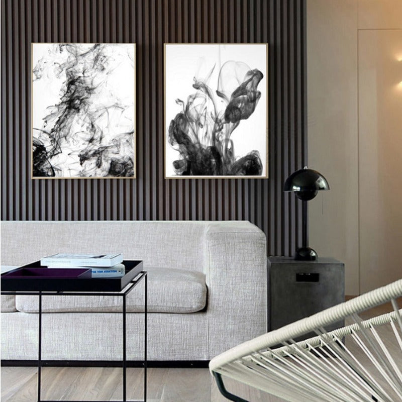 Dynamiske Tinte Strokes - Lerret Veggkunst Maleri