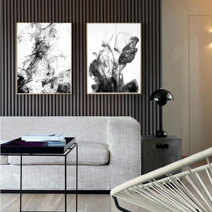 Dynamiske Tinte Strokes - Lerret Veggkunst Maleri