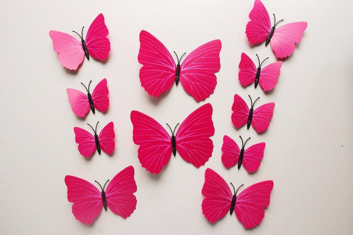 Butterfly 3D Veggklistremerker - 12 Stykker | Skanto