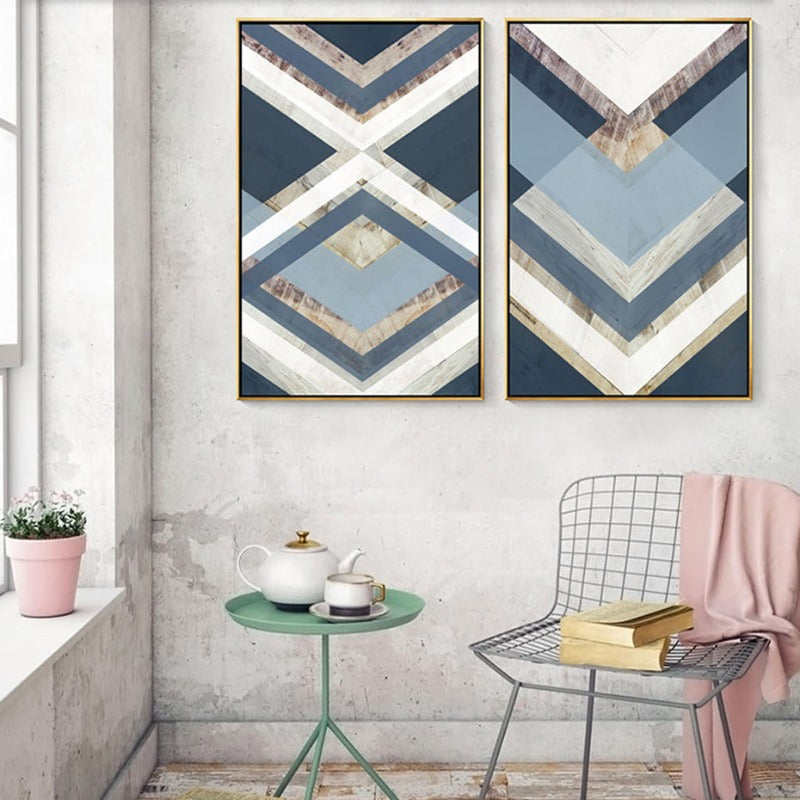 Geometrisk POP-trekant - lerrets veggkunst maleri