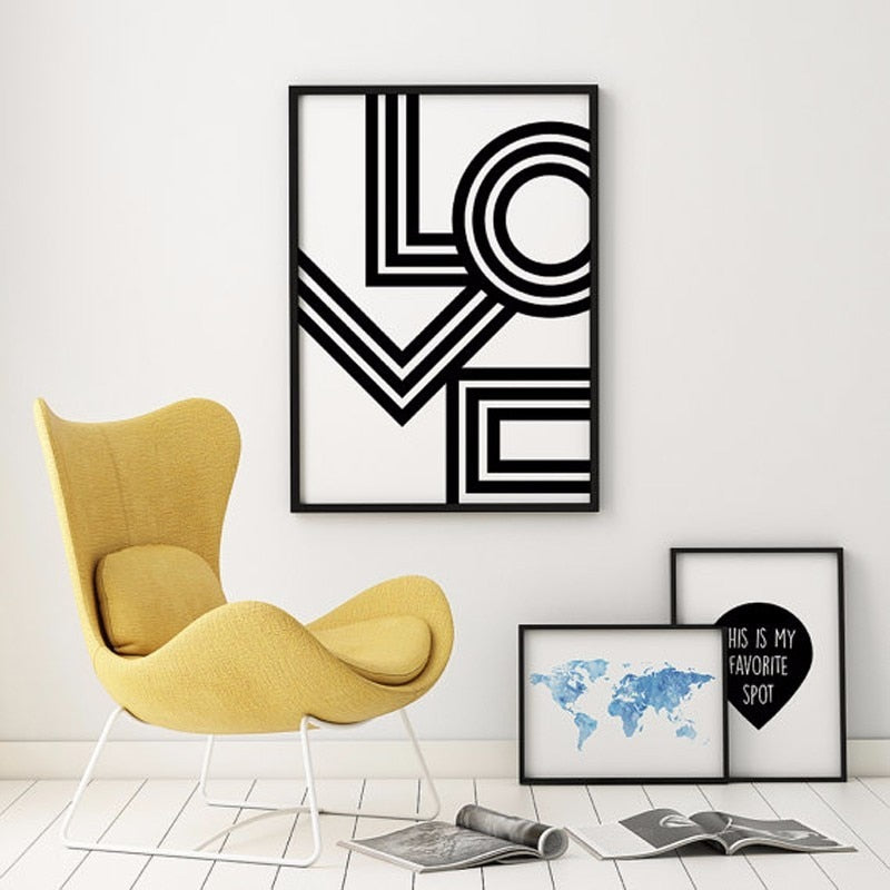 Kjære Veggkunst Minimalistisk - Lerret Veggkunst Maleri