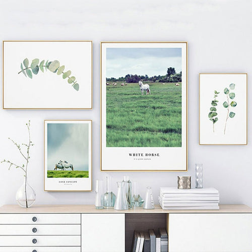 Natur-Gressland-Hesteblad - Lerretbilde