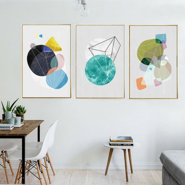 Geometrisk Nordisk - Lerret Veggkunst Maleri