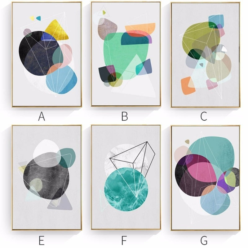Geometrisk Nordisk - Lerret Veggkunst Maleri
