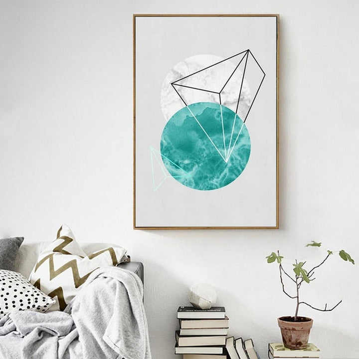 Geometrisk Nordisk - Lerret Veggkunst Maleri