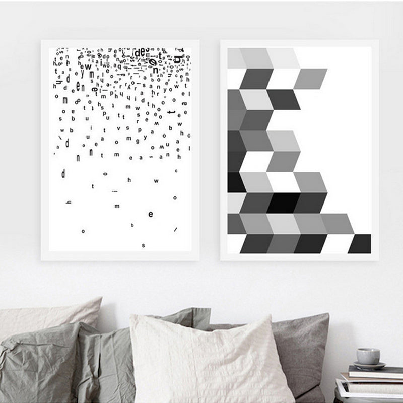 Deer Art Geometrisk - Lerret Veggkunstmaleri