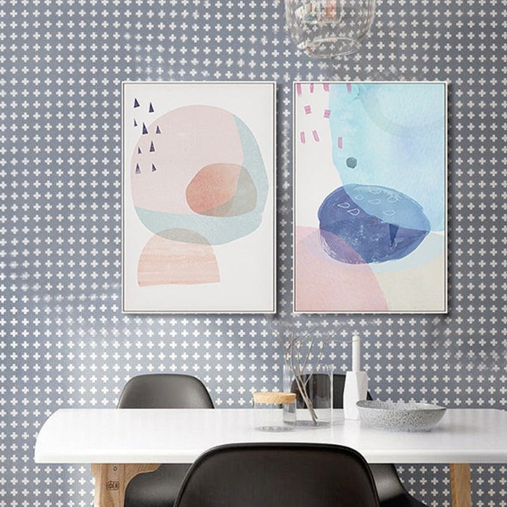 Abstract Akvarell Multi Pink Prinsesse - Lerret Veggkunst Maleri | Skanto