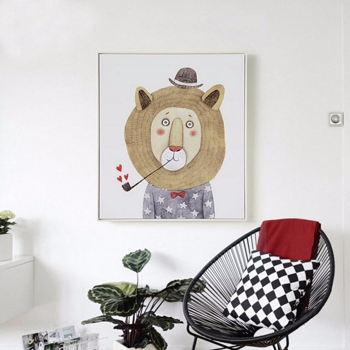 Animal Sketch Human Depiction - Canvas Wall Art Painting | Skanto