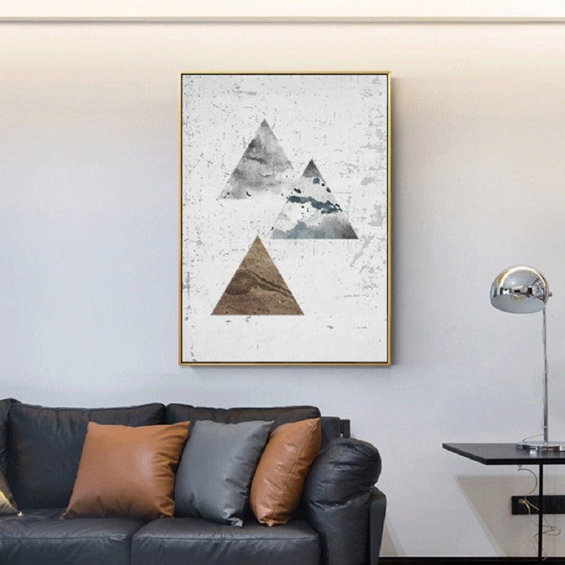 Vintage abstrakt geometrisk lerretsmaleri