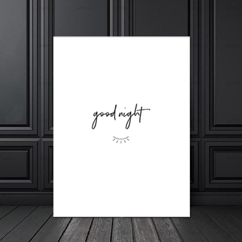 God morgen og god natt øyne - lerret veggkunst maleri