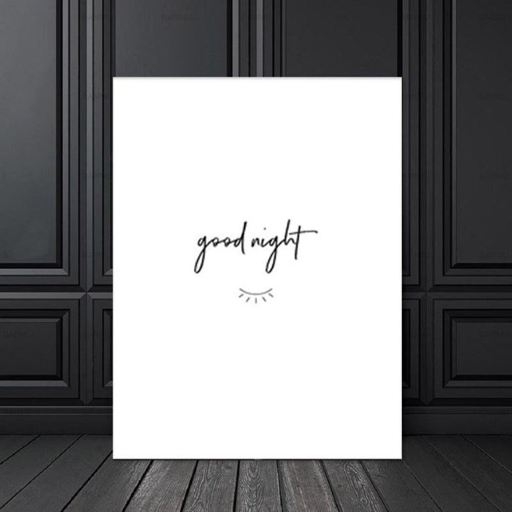 God morgen og god natt øyne - lerret veggkunst maleri