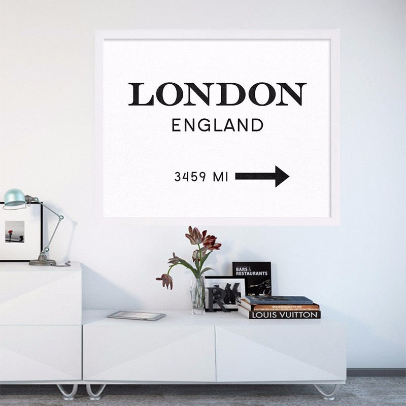 London England Trykk Kunst Innredningsplakat - Lerret Vegkunst Maleri