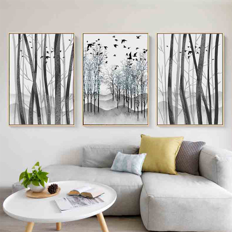 Abstract Woodland Nordic Wall Art Print - Canvas Wall Art Painting | Skanto