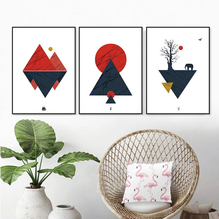 Abstract Woodland Nordic Wall Art Print - Canvas Wall Art Painting | Skanto