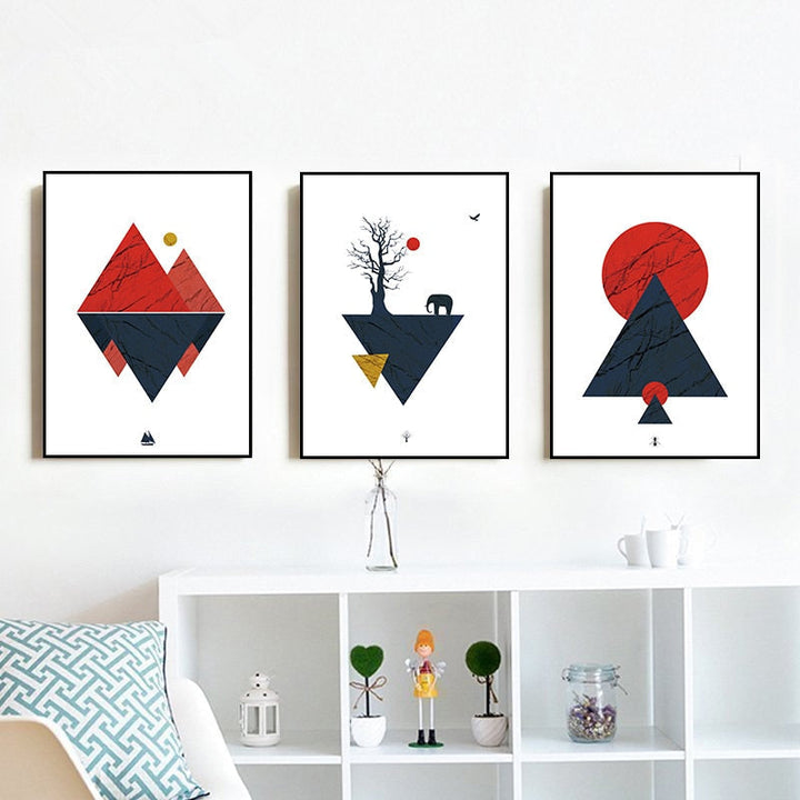 Abstract Woodland Nordic Wall Art Print - Canvas Wall Art Painting | Skanto