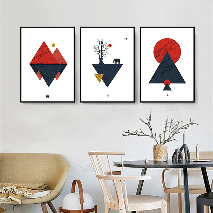 Abstract Woodland Nordic Wall Art Print - Canvas Wall Art Painting | Skanto