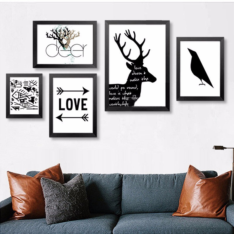 Let's Live Deer - Lerret Veggkunst Maleri