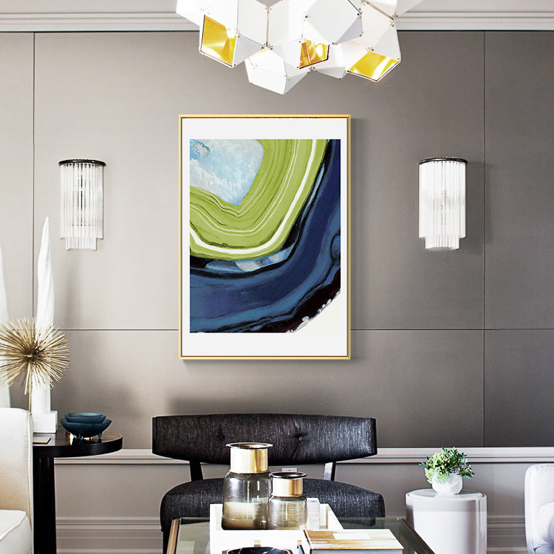 Abstract Blue Green Marble - Canvas Wall Art Painting | Skanto