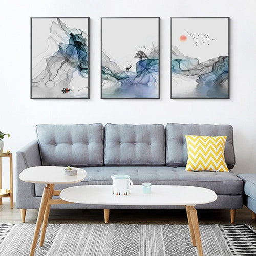 Abstract Sunrise - Canvas Wall Art Painting | Skanto