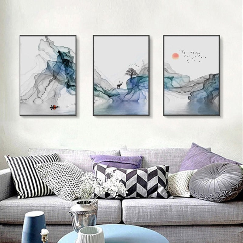 Abstract Sunrise - Canvas Wall Art Painting | Skanto
