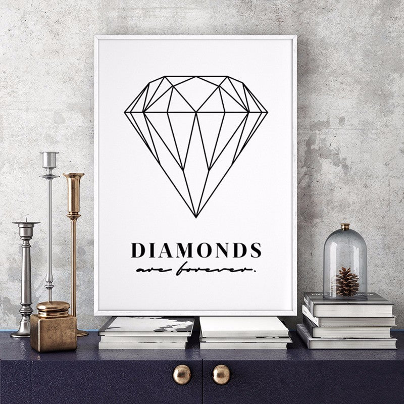 DIamanten er for alltid - Veggkunst Maleri på lerret