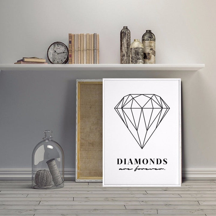 DIamanten er for alltid - Veggkunst Maleri på lerret