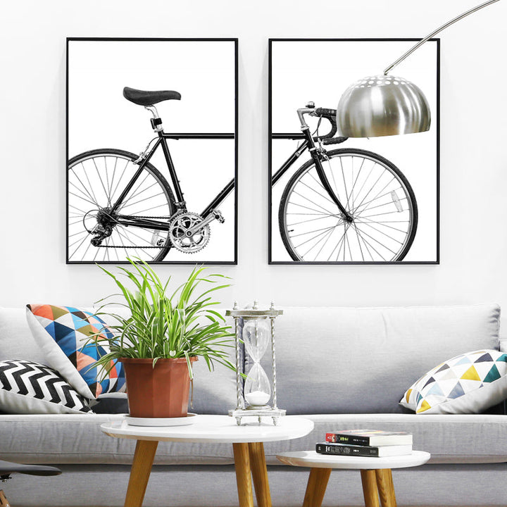 Minimalistisk sykkeltrykk - lerret veggkunst maleri