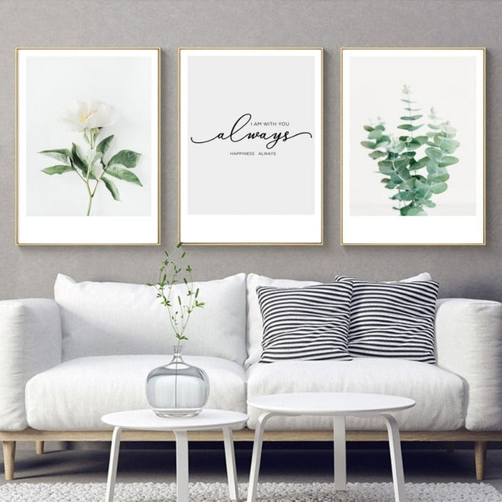 Nordiske planter, blader, blomster – lerretbilde