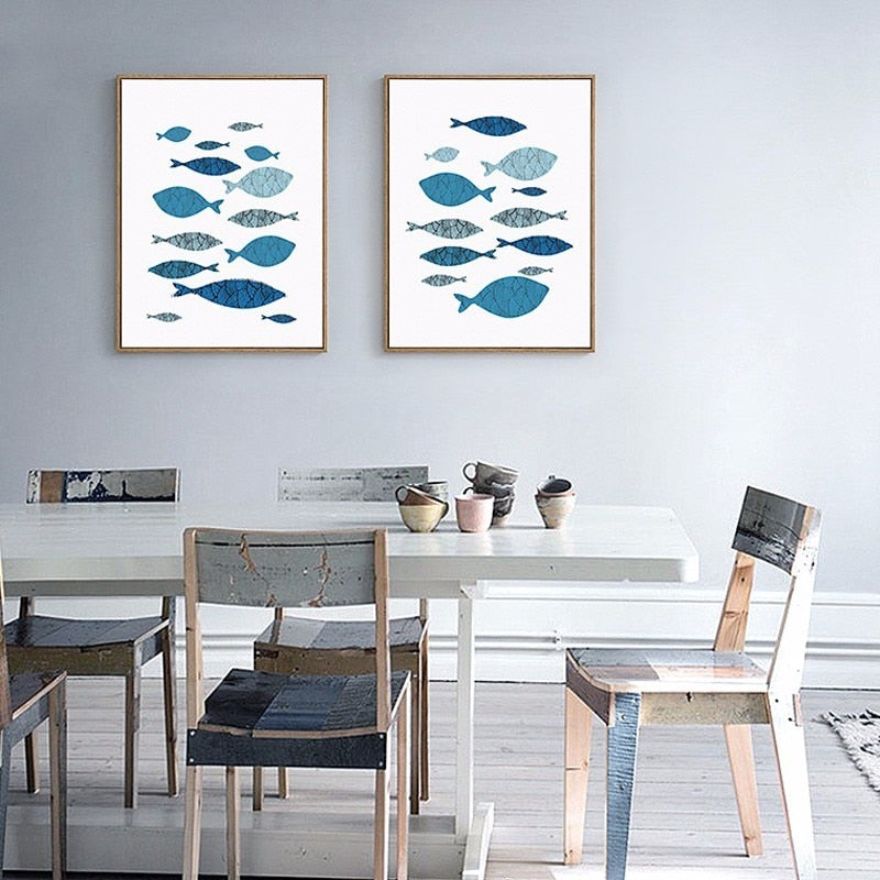 Fisk-Canvas Veggkunst Maleri